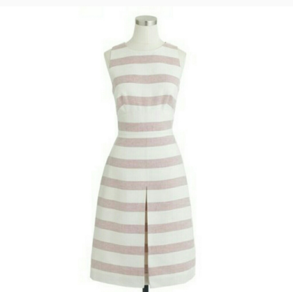 J. Crew Striped Basket Weave Midi Dress View 2